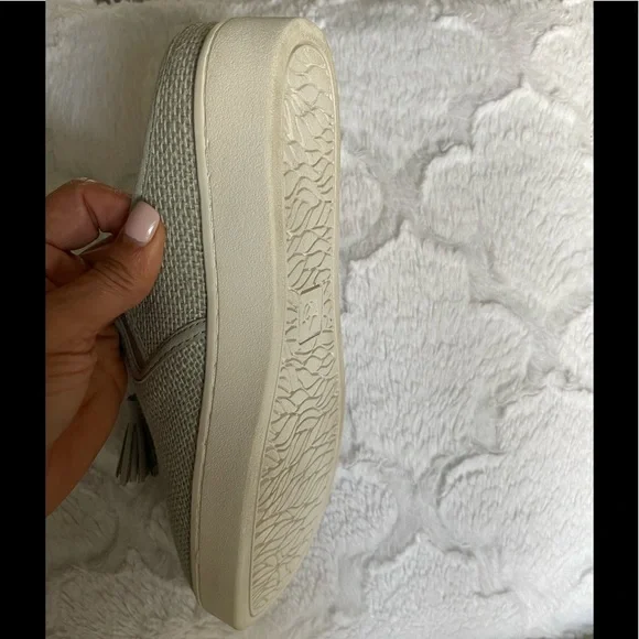 Spenco Orthotic Slip-On Slide Gray Mules - Celine Raffia Sz 7D - Picture 3 of 9